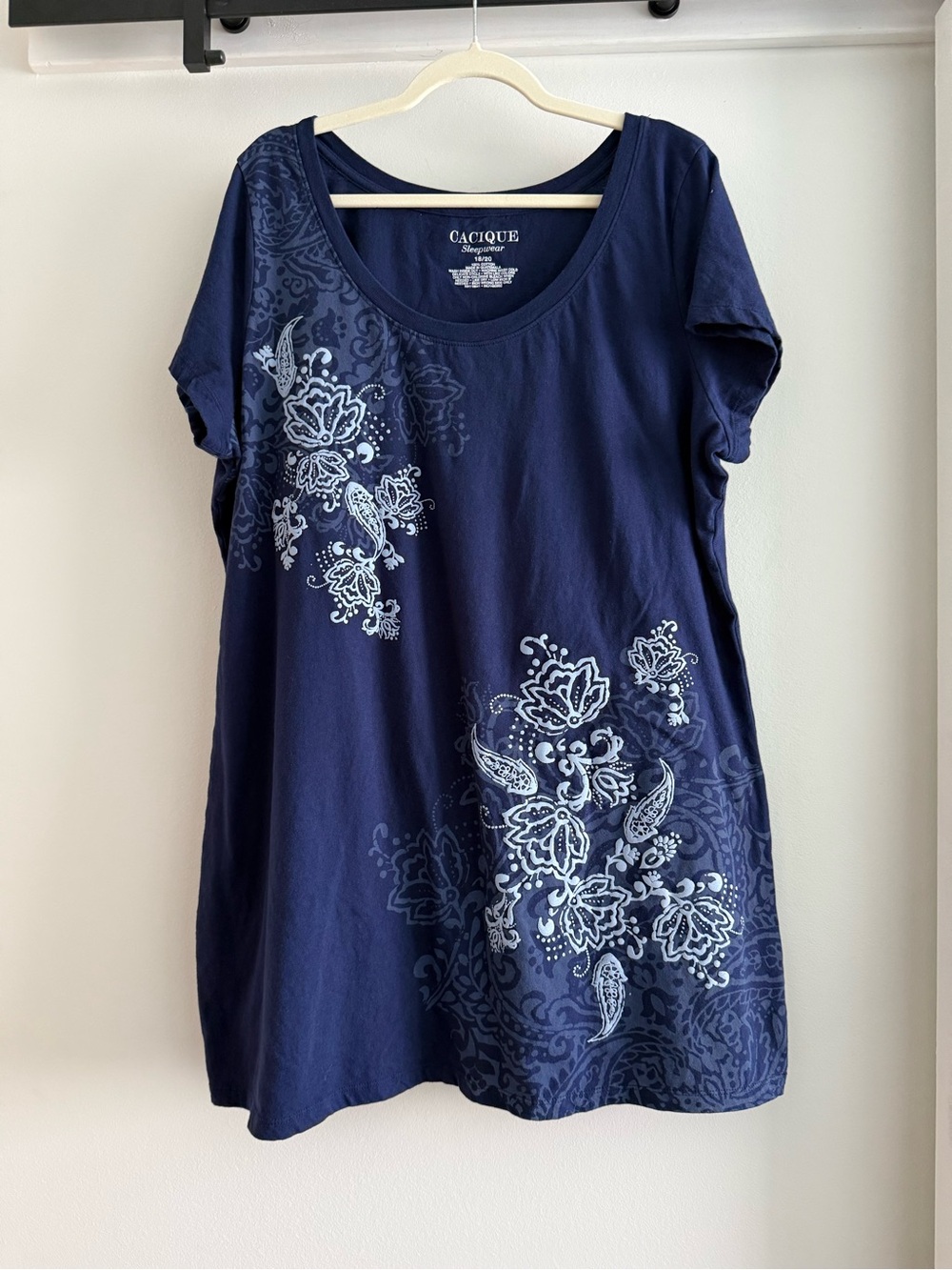 Cacique Navy Floral Scoop Neck Sleepwear
